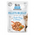 Brit Care Cat PB Fillets in Jelly - Truthahn & Shrimps 85g